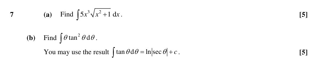 Question 7 — Integration — OCR Sample Paper