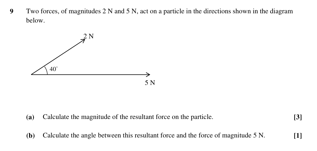 Question 9 — Forces and Friction — OCR Sample Paper