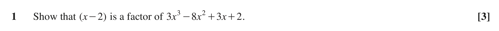 Question 1 — Factor Theorem — OCR MEI June 2018