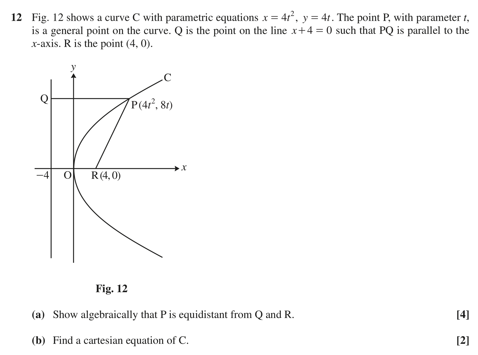 Question 12 — Parametric Equations — OCR MEI June 2019