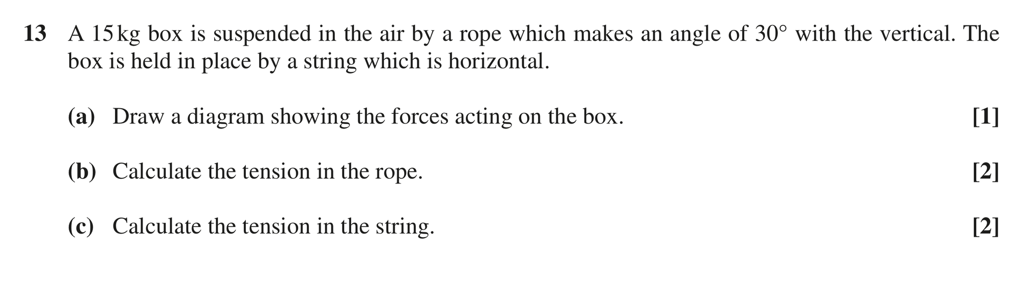 Question 13 — Forces and Friction — OCR MEI June 2019