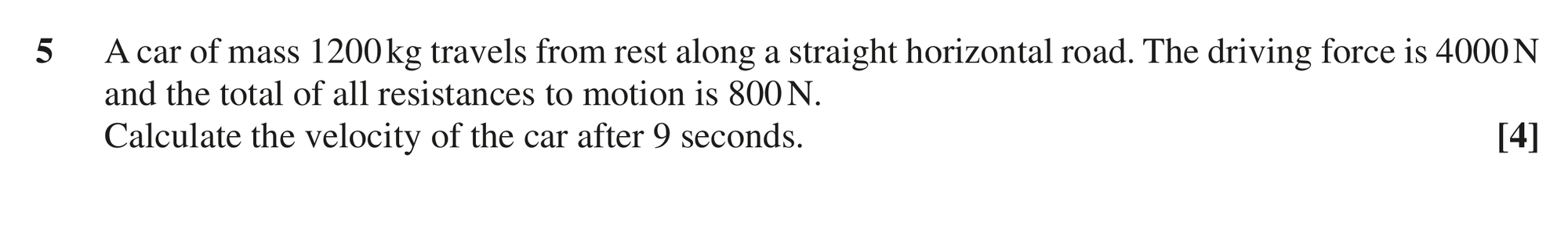 Question 5 — Forces and Friction — OCR MEI June 2019