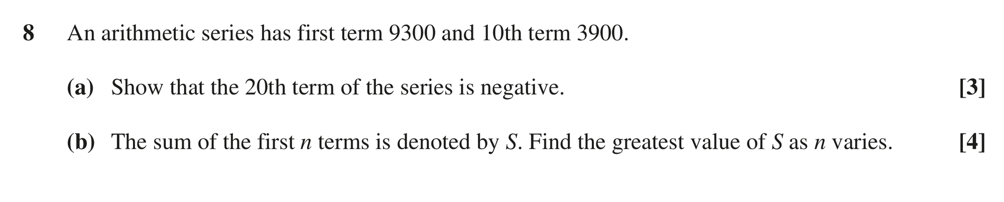 Question 8 — Arithmetic Sequences and Series — OCR MEI June 2019