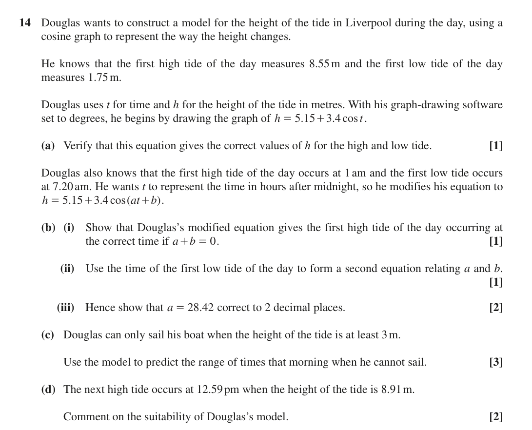 Question 14 — Trig — OCR MEI October 2020