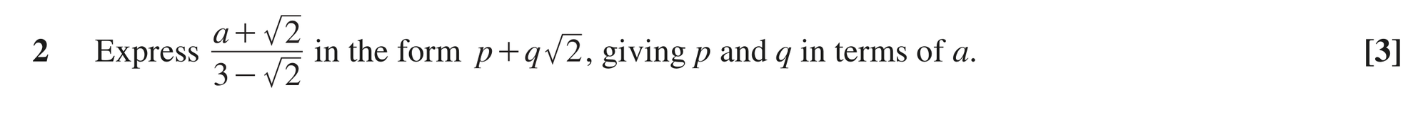 Question 2 — Indices and Surds — OCR MEI October 2020