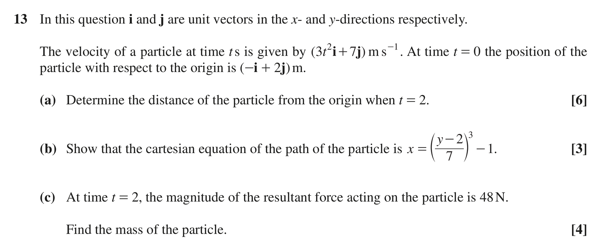 Question 13 — Variable Acceleration 2d — OCR MEI October 2021