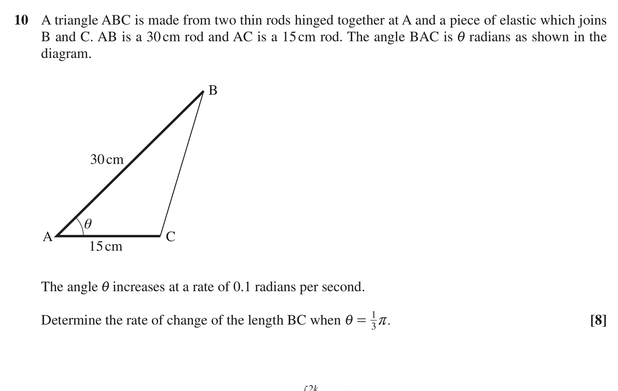 Question 10 — Rates of Change — OCR MEI June 2022