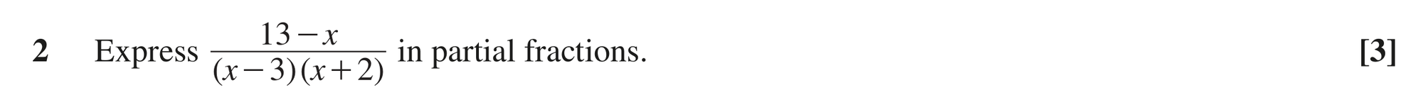 Question 2 — Partial Fractions — OCR MEI June 2022