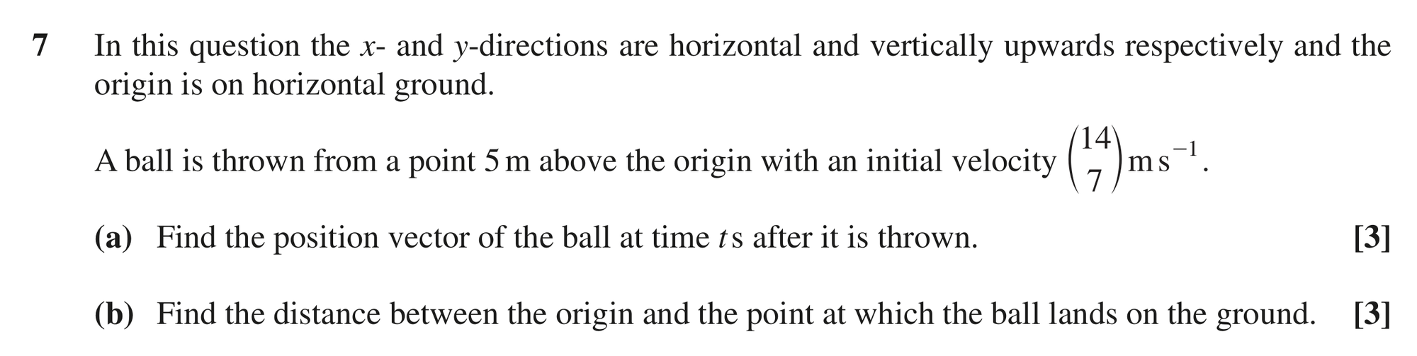Question 7 — Projectiles — OCR MEI June 2022