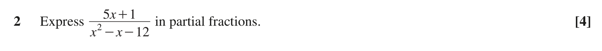 Question 2 — Partial Fractions — OCR MEI June 2023