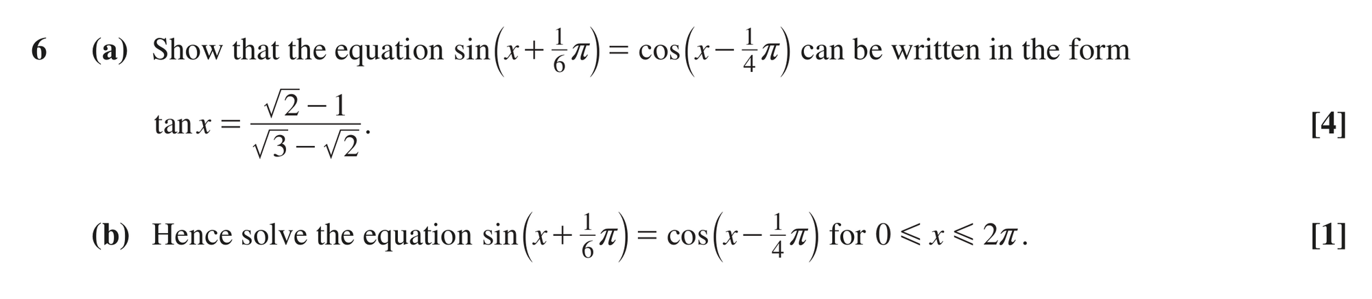 Question 6 — Trig — OCR MEI June 2023