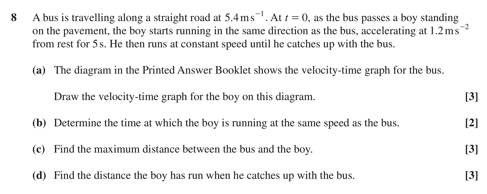 Question 8 — Constant Acceleration 1d — OCR MEI June 2023