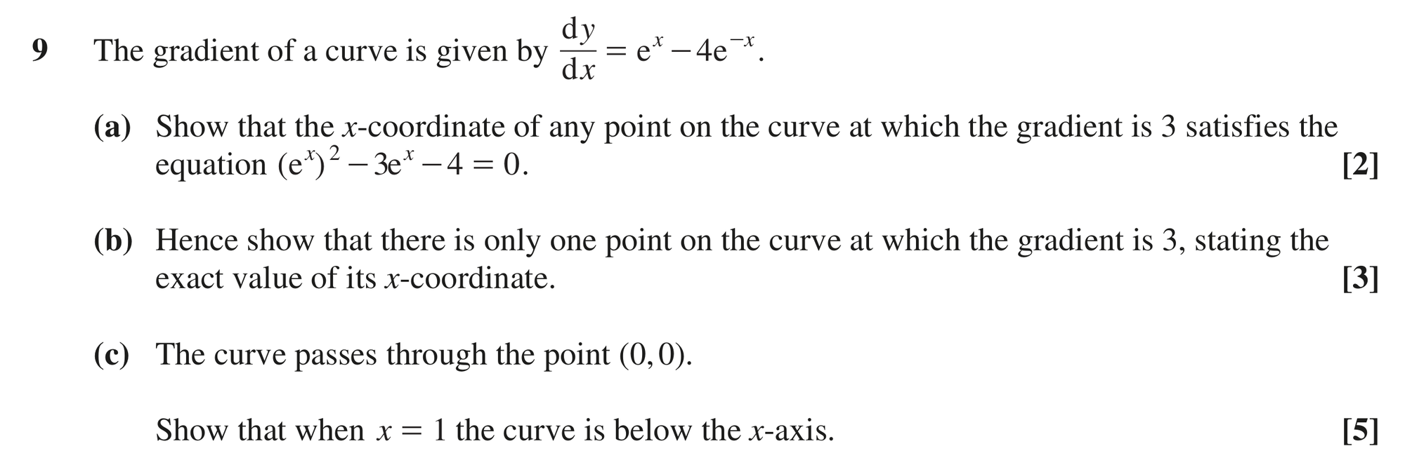 Question 9 — Exponentials, Integration — OCR MEI June 2023