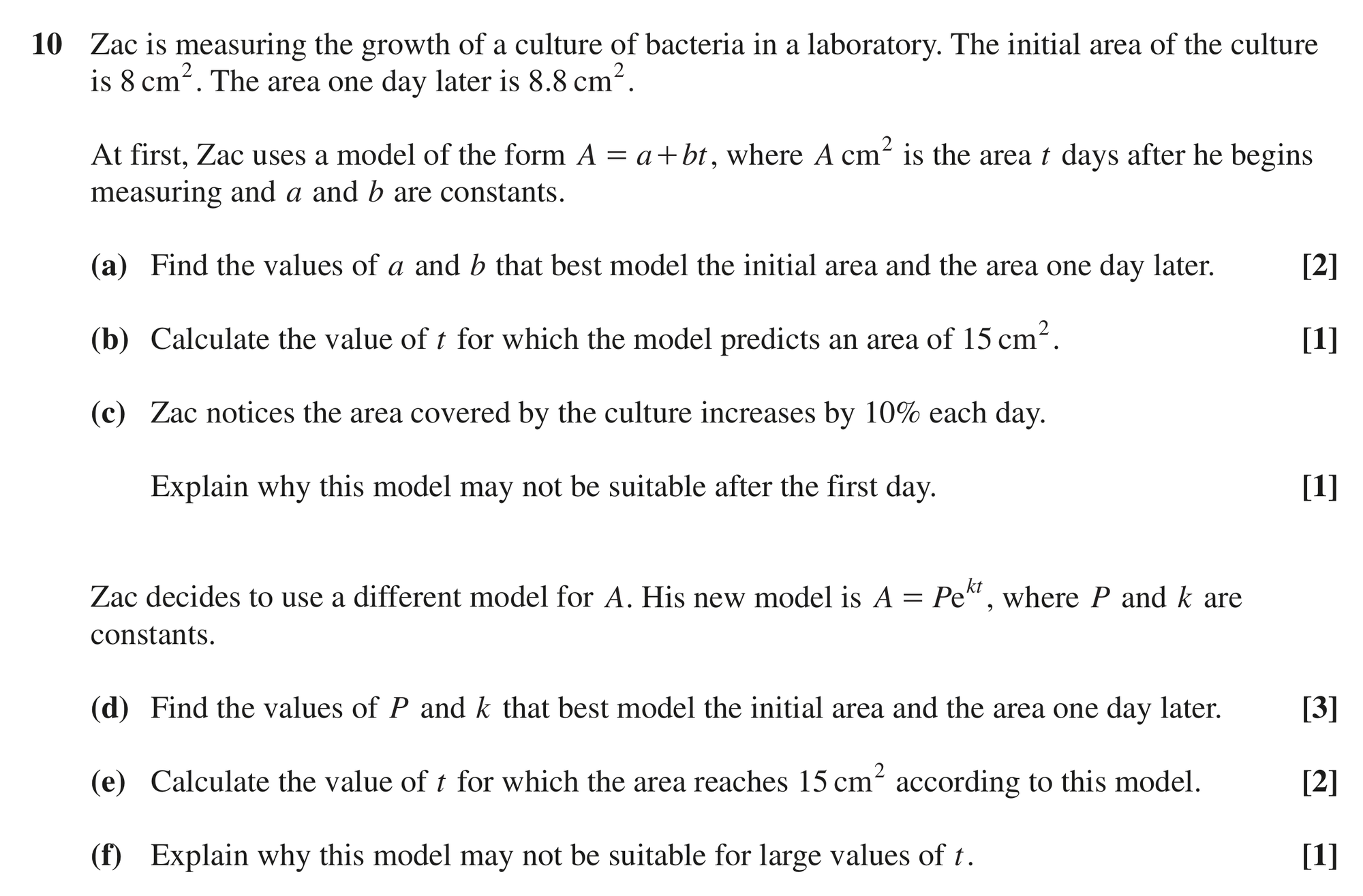 Question 10 — Exponentials — OCR MEI June 2024