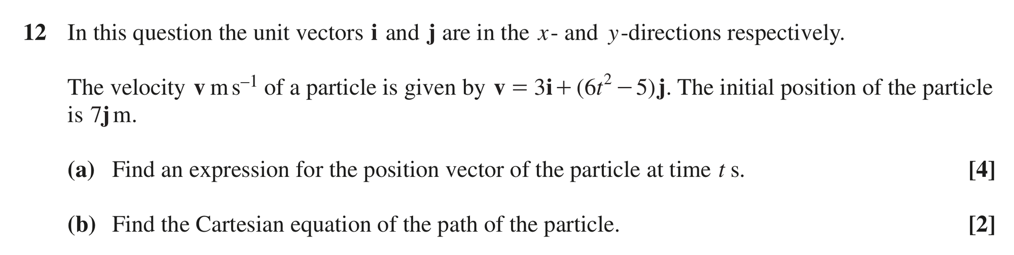 Question 12 — Variable Acceleration 2d — OCR MEI June 2024