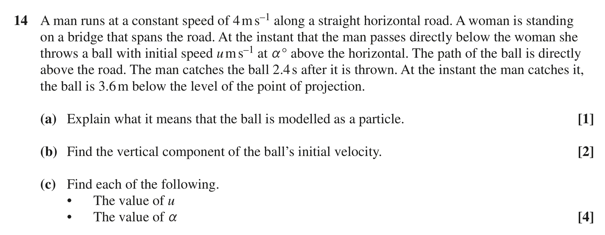 Question 14 — Projectiles — OCR MEI June 2024