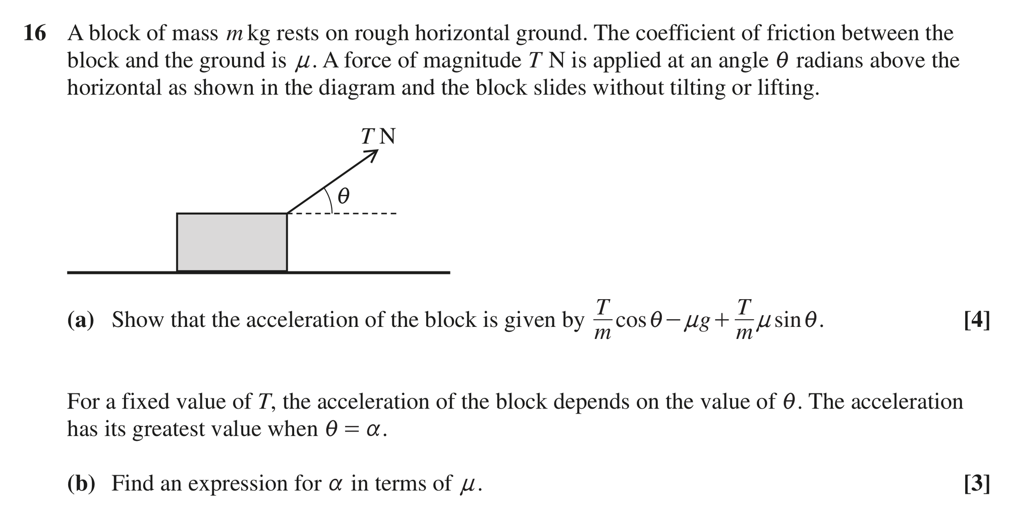 Question 16 — Forces and Friction — OCR MEI June 2024