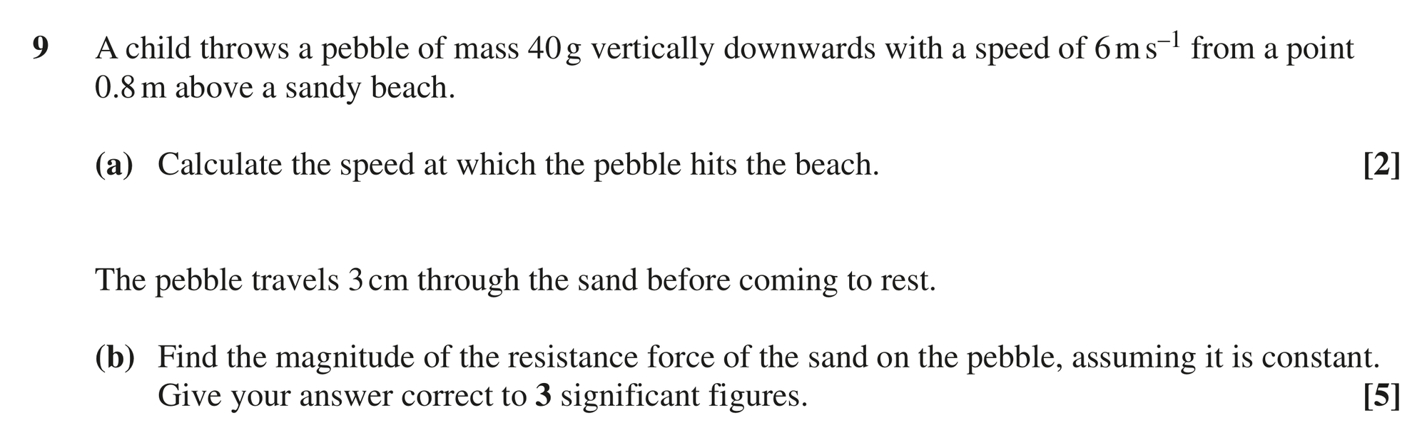 Question 9 — Vertical Motion under Gravity, Forces and Friction — OCR MEI June 2024