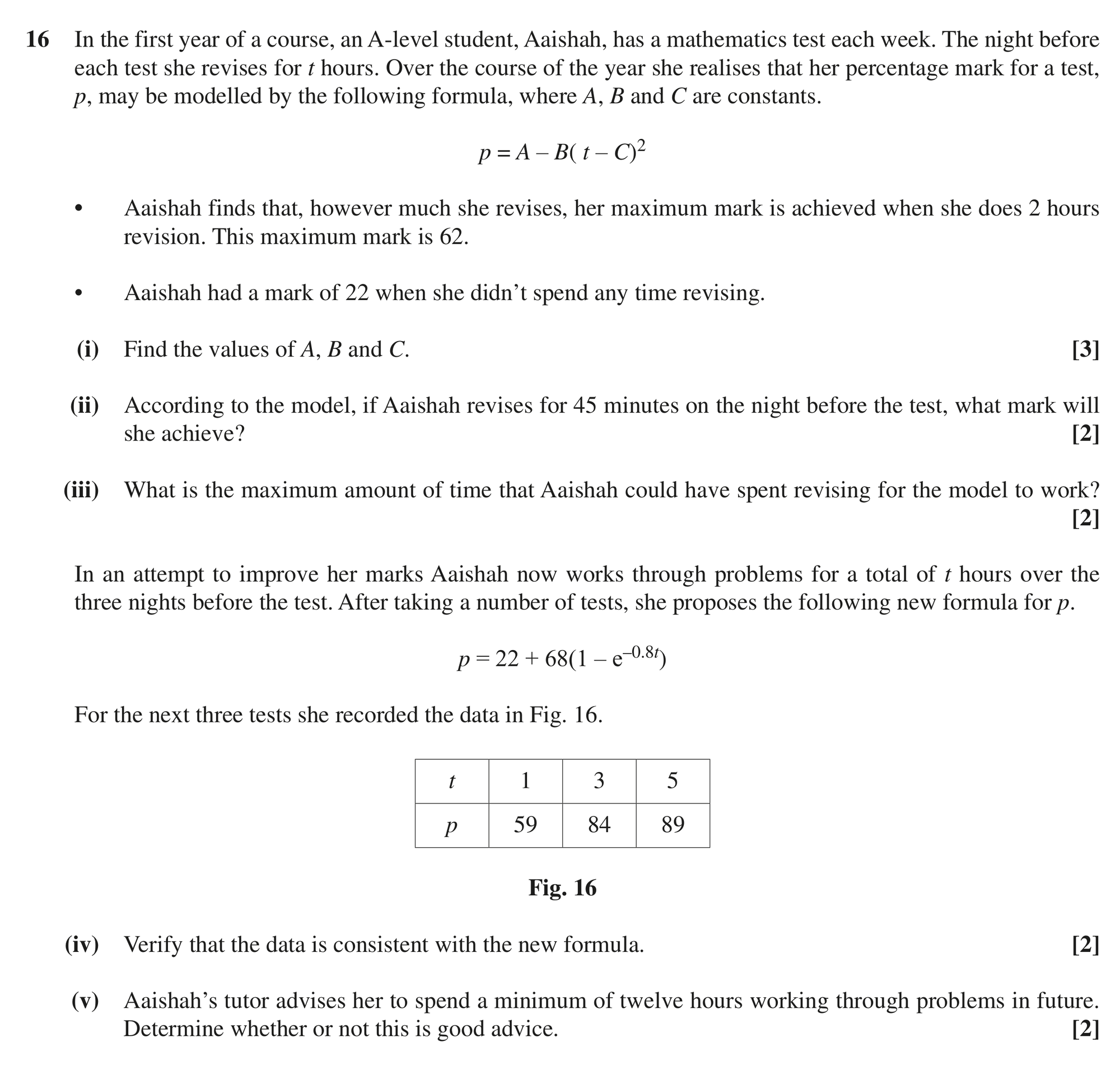 Question 16 — Quadratics — OCR MEI June 2018