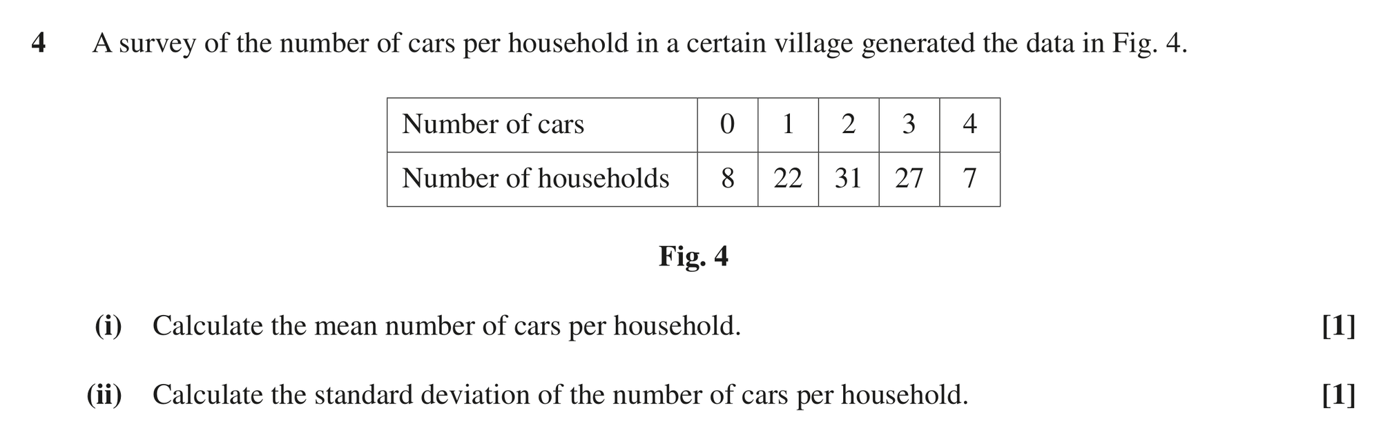 Question 4 — Mean, Variance and Standard Deviation — OCR MEI June 2018