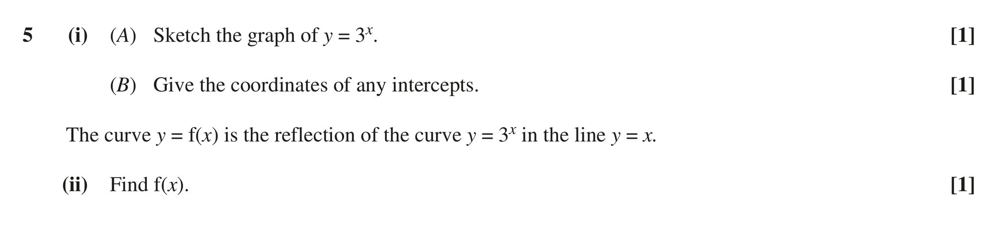 Question 5 — Graph Sketching, Functions — OCR MEI June 2018