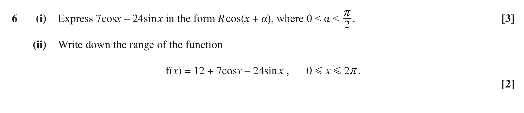 Question 6 — Trig — OCR MEI June 2018