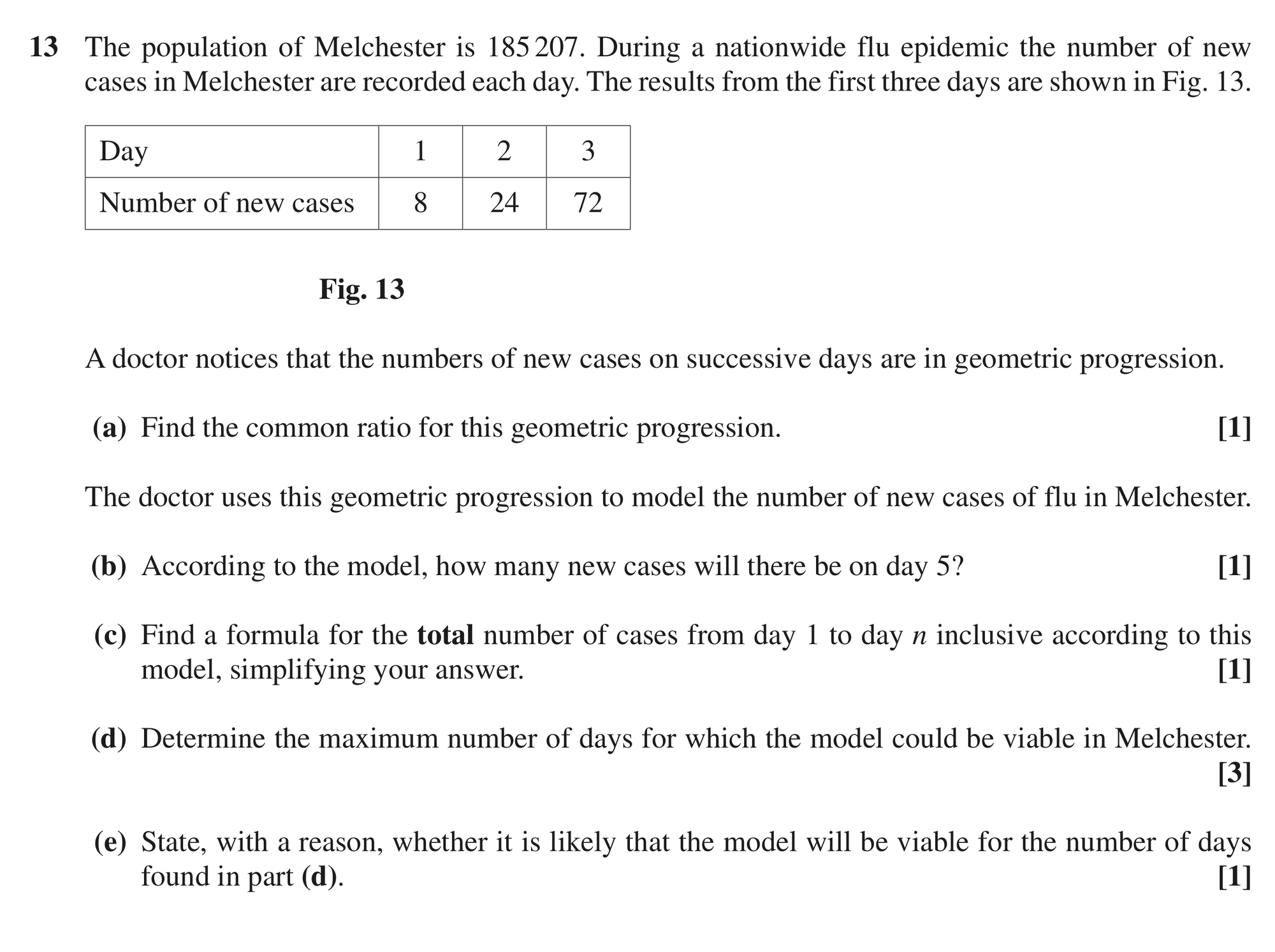 Question 13 — Geometric Sequences and Series — OCR MEI June 2019
