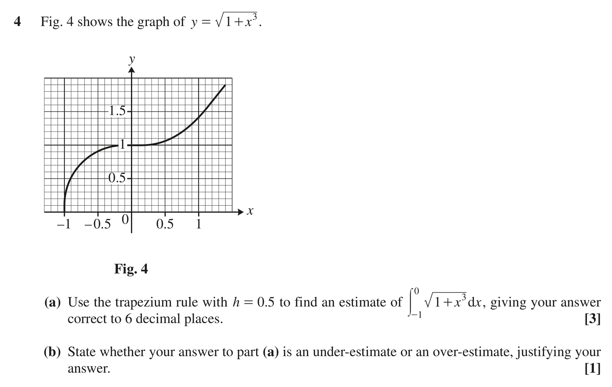 Question 4 — Trapezium Rule — OCR MEI June 2019
