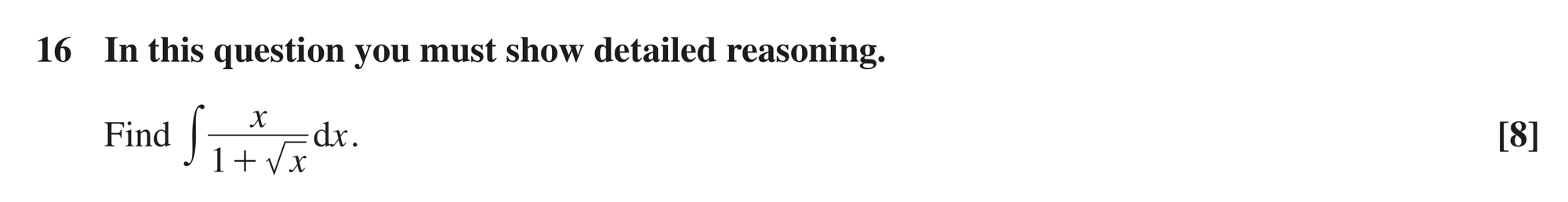 Question 16 — Integration — OCR MEI October 2021