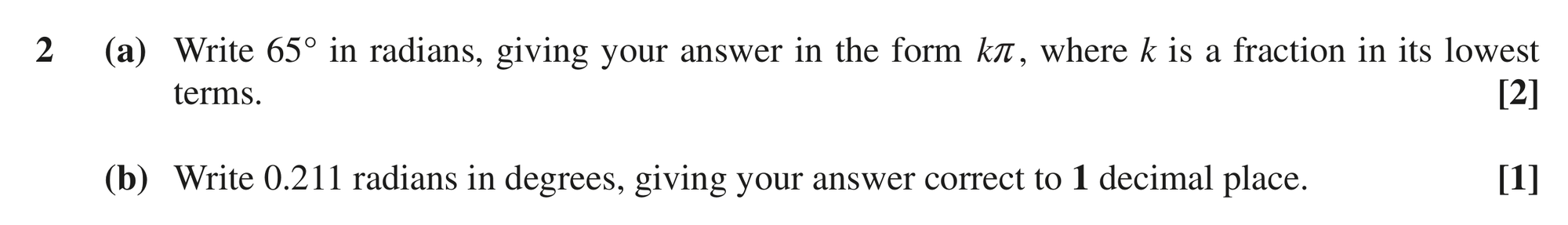 Question 2 — Trig, Other — OCR MEI October 2021
