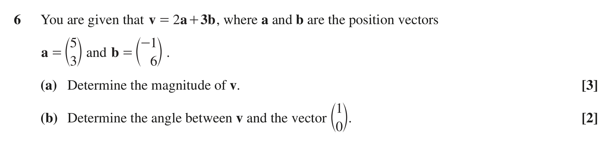 Question 6 — Vectors — OCR MEI October 2021