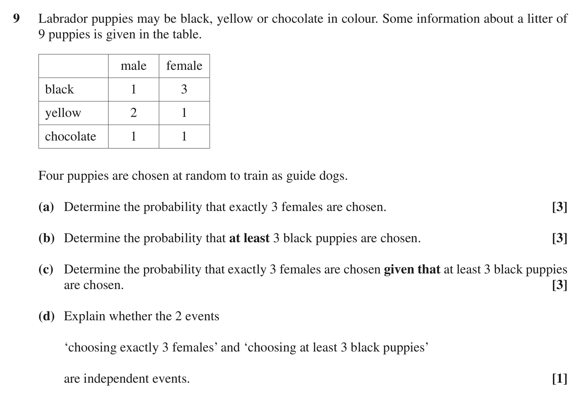 Question 9 — Probability — OCR MEI October 2021