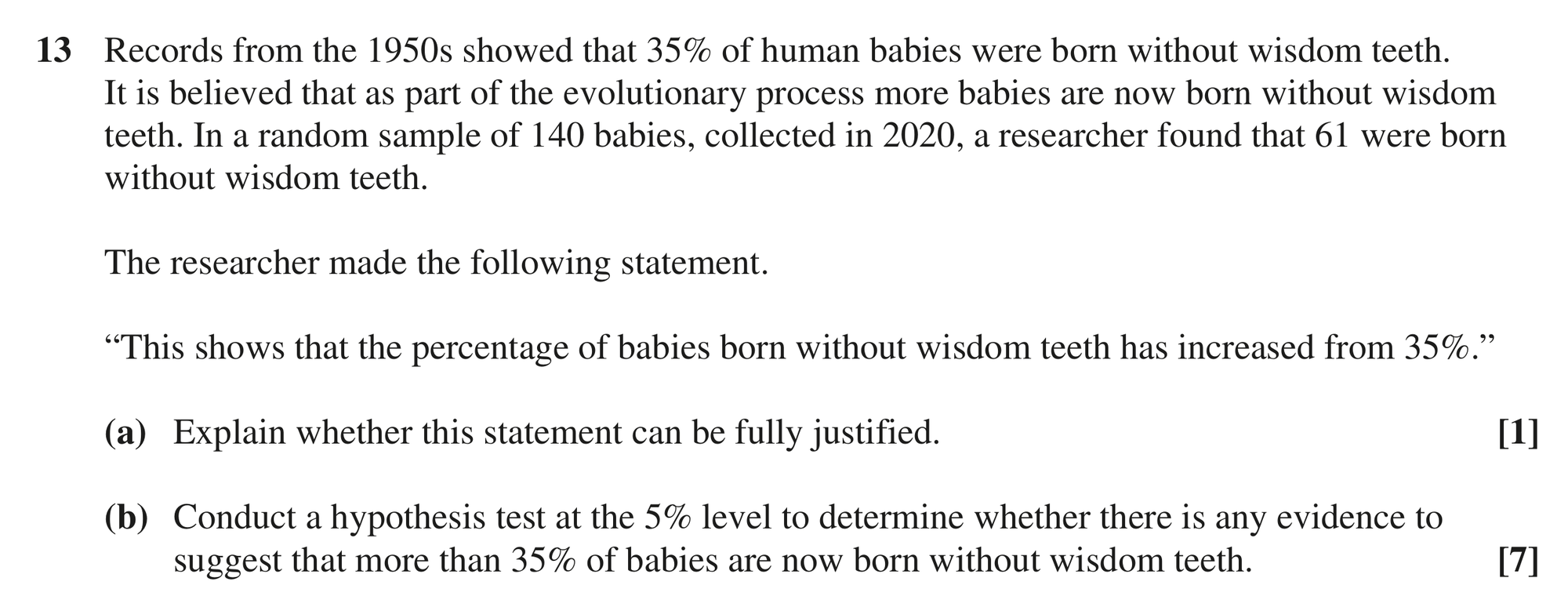 Question 13 — Hypothesis Testing — OCR MEI June 2022