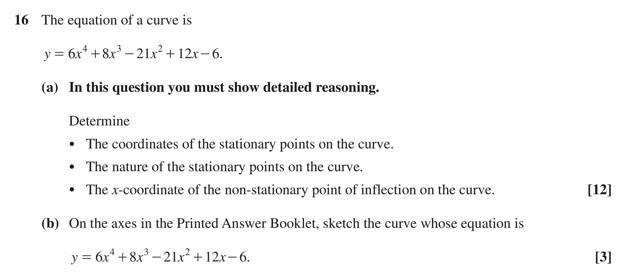 Question 16 — Differentiation — OCR MEI June 2022