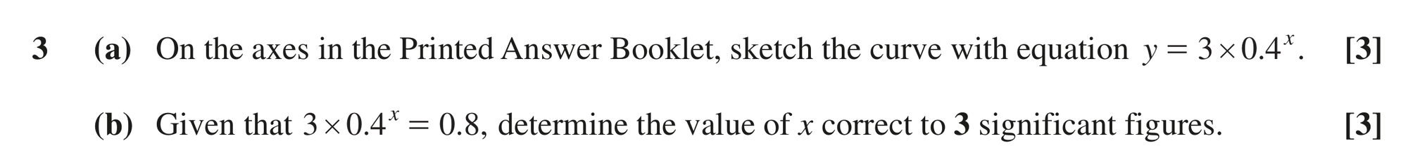 Question 3 — Graph Sketching, Logarithms — OCR MEI June 2022