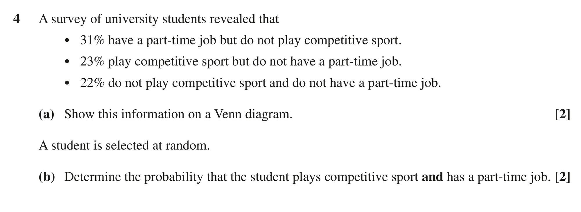 Question 4 — Venn Diagram, Probability — OCR MEI June 2022