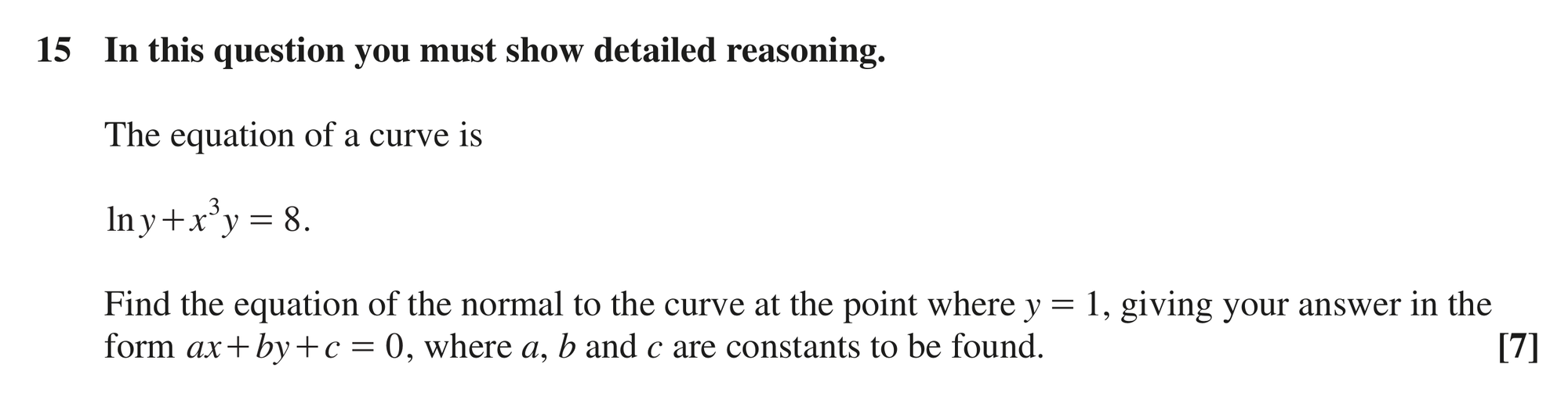 Question 15 — Differentiation — OCR MEI June 2023
