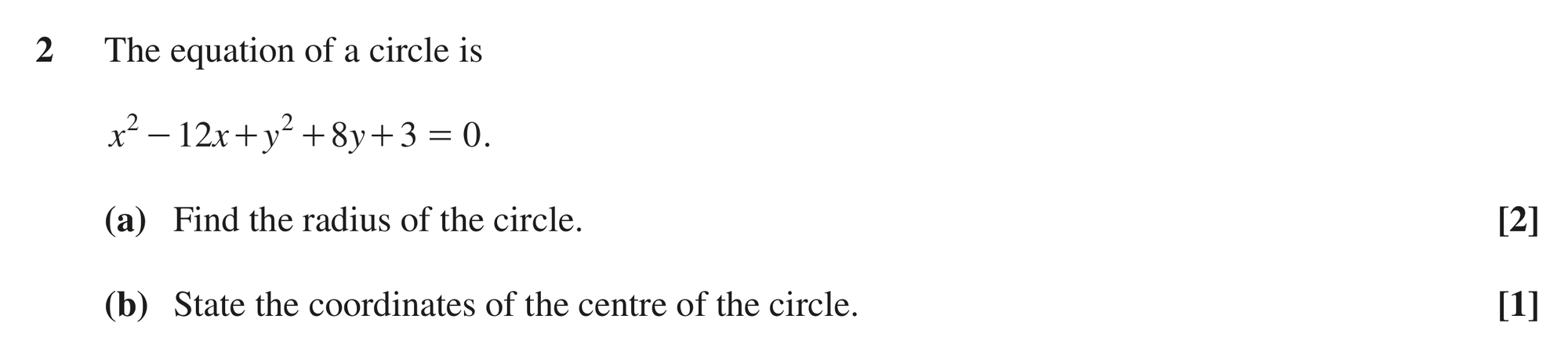 Question 2 — Circles — OCR MEI June 2023