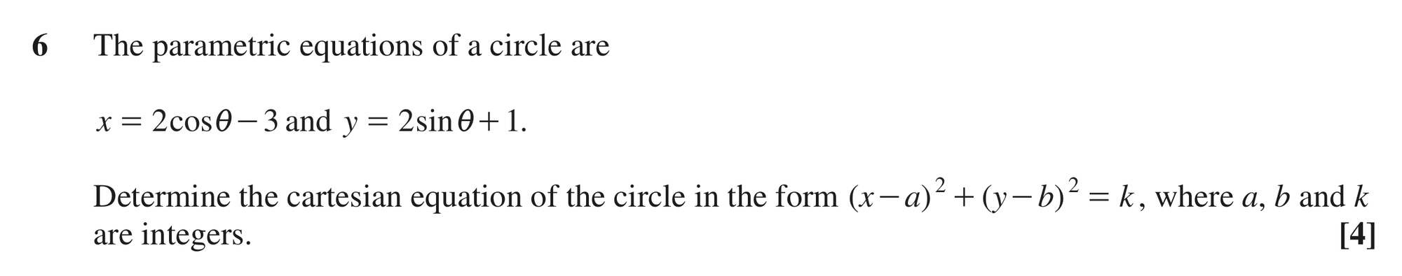 Question 6 — Parametric Equations — OCR MEI June 2023