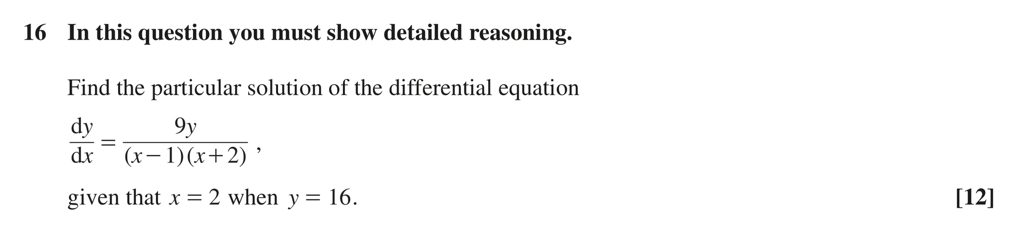 Question 16 — Differential Equations — OCR MEI June 2024