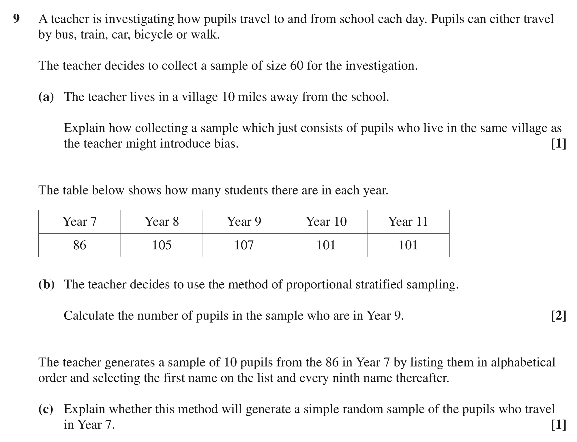 Question 9 — Sampling — OCR MEI June 2024