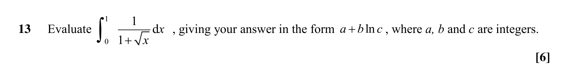 Question 13 — Integration — OCR MEI Sample Paper