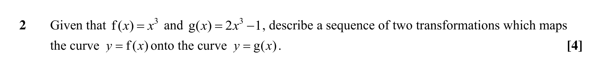 Question 2 — Graph Transformations — OCR MEI Sample Paper