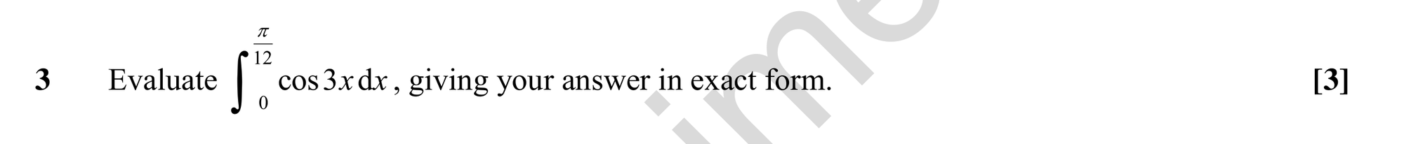 Question 3 — Integration — OCR MEI Sample Paper