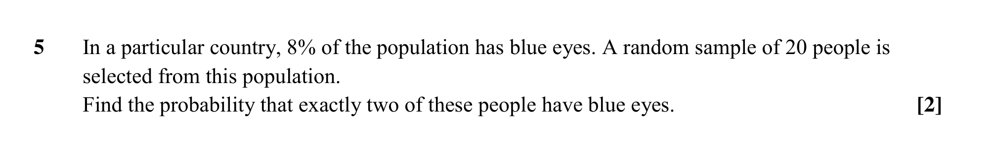 Question 5 — Binomial Distribution — OCR MEI Sample Paper