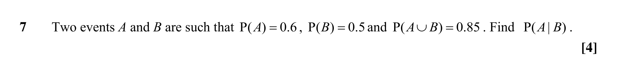 Question 7 — Probability — OCR MEI Sample Paper