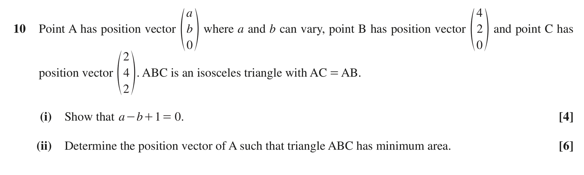 Question 10 — Vectors — OCR MEI June 2018