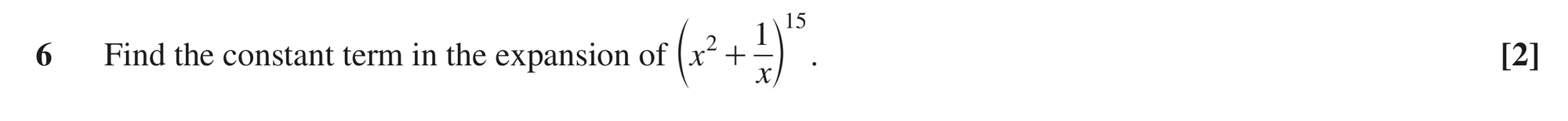 Question 6 — Binomial Expansion — OCR MEI June 2018