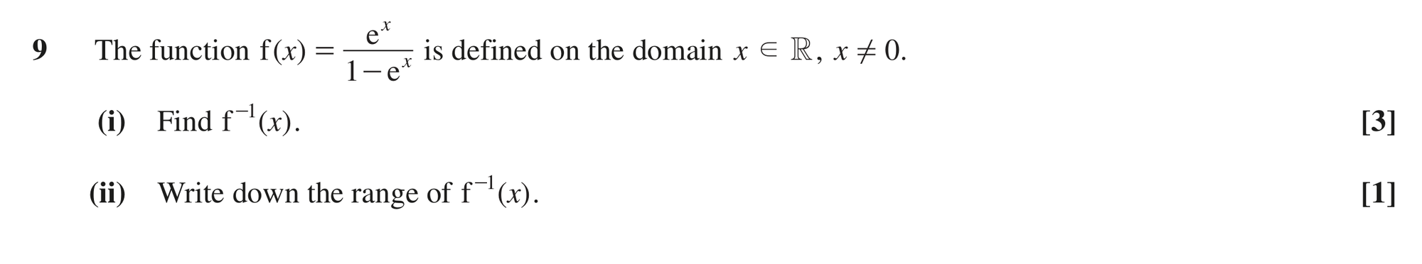 Question 9 — Functions — OCR MEI June 2018
