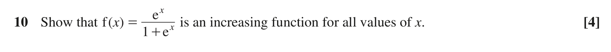 Question 10 — Differentiation — OCR MEI June 2019